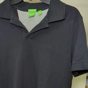 BOSS Men's Black Polo with Subtle Logo